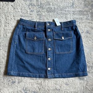 LOFT Dark Blue Denim Mini Skirt